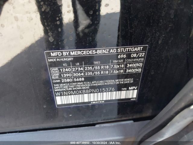 W1N9M0KB8PN015376 Mercedes-Benz Eqb 300 Suv 4matic