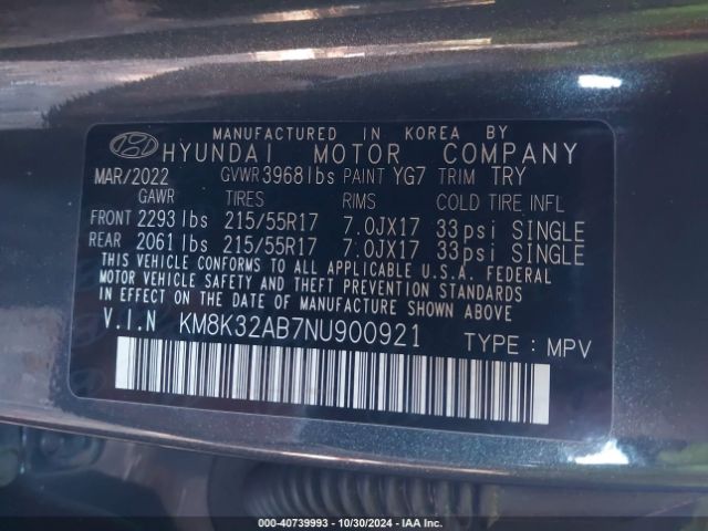 2022 HYUNDAI KONA KM8K32AB7NU900921 Photo 8