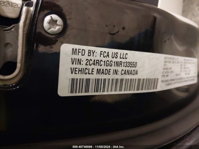 2C4RC1GG1NR133550 Chrysler Pacifica Limited