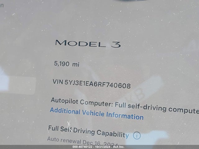 Tesla Model 3 Rear-wheel Drive 2024 5YJ3E1EA6RF740608 Image 15