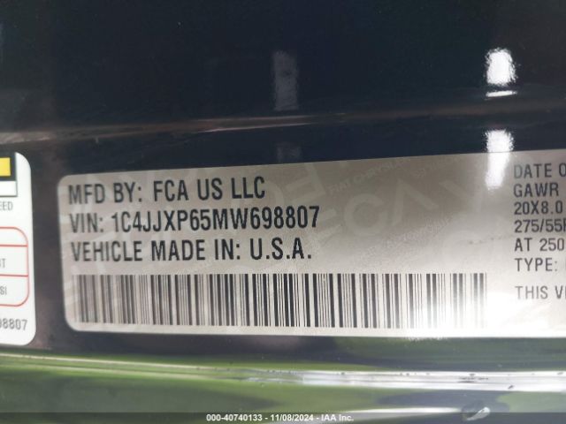 1C4JJXP65MW698807 Jeep Wrangler 4xe Unlimited Sahara 4x4
