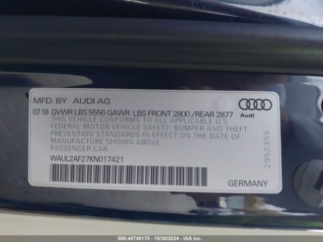 WAUL2AF27KN017421 Audi A6 55 Premium