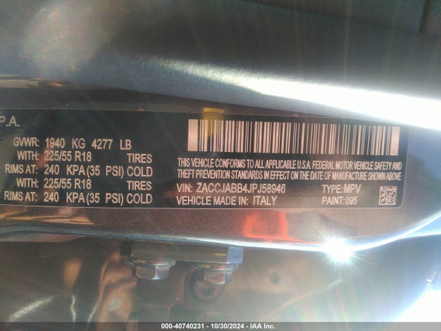 ZACCJABB4JPJ58946 Jeep Renegade Latitude Fwd