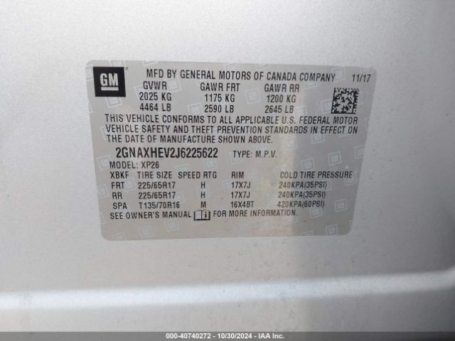 2GNAXHEV2J6225622 Chevrolet EQUINOX LS