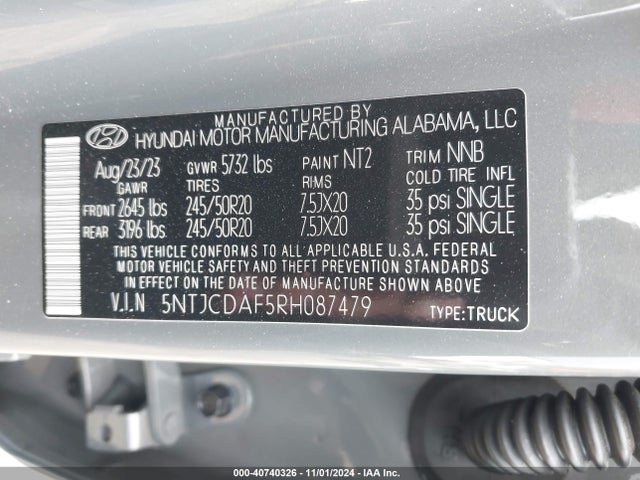 5NTJCDAF5RH087479 Hyundai Santa Cruz Night