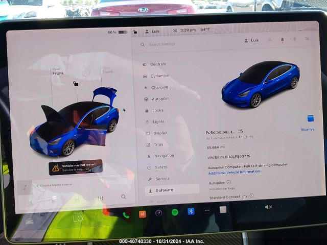 5YJ3E1EA2LF803775 Tesla Model 3 Standard Range Plus Rear-wheel Drive/standard Range Rear-wheel Drive