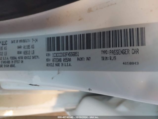 1C3CCCDG3FN556851 Chrysler 200 S