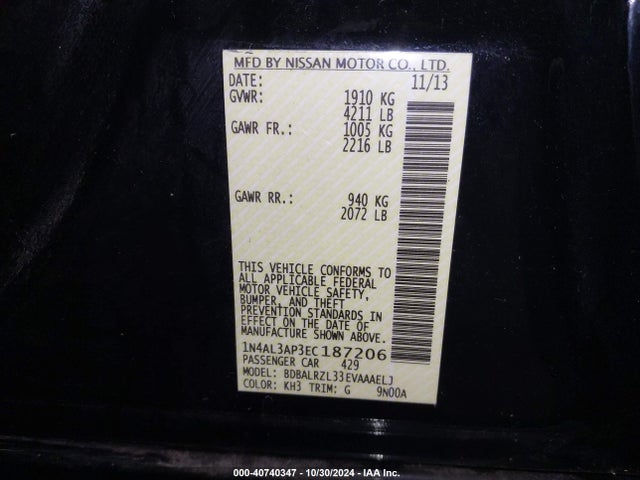 Nissan Altima 2.5 S 2014 1N4AL3AP3EC187206 Image 9