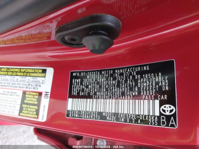 Toyota Corolla S Plus 2016 5YFBURHE2GP544887 Image 9