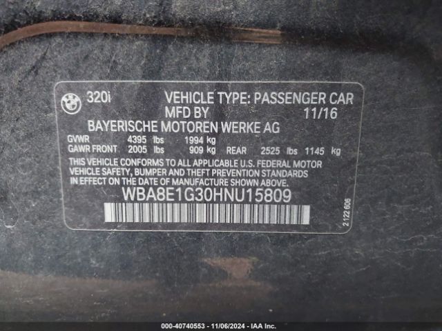 WBA8E1G30HNU15809 BMW 320i