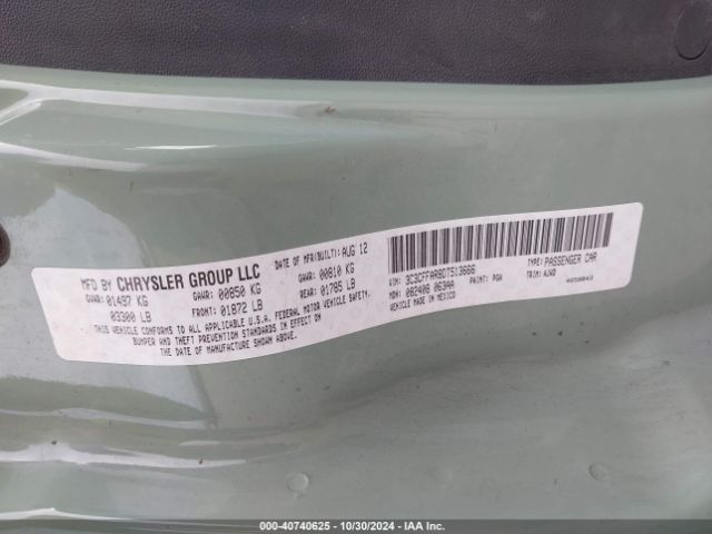 2013 FIAT 500 3C3CFFAR8DT513666 Photo 8