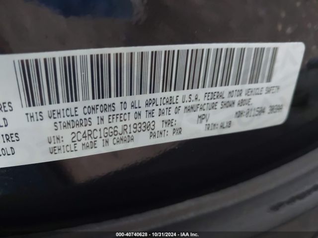 2C4RC1GG6JR193303 Chrysler Pacifica Limited