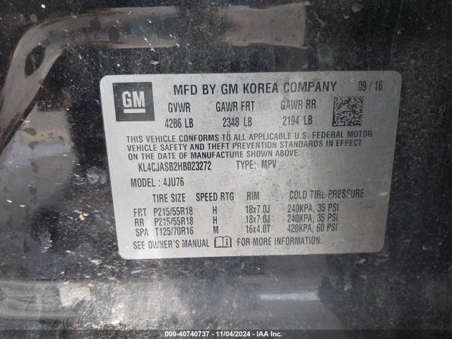 Buick Encore Preferred 2017 KL4CJASB2HB023272 Image 9