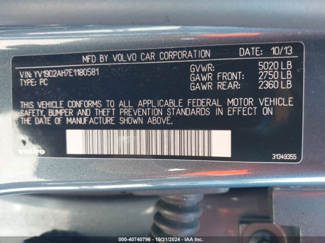 YV1902AH7E1180581 Volvo S80 T6 Premier Plus
