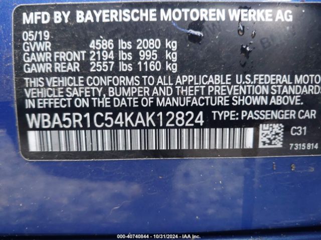 WBA5R1C54KAK12824 BMW 330I