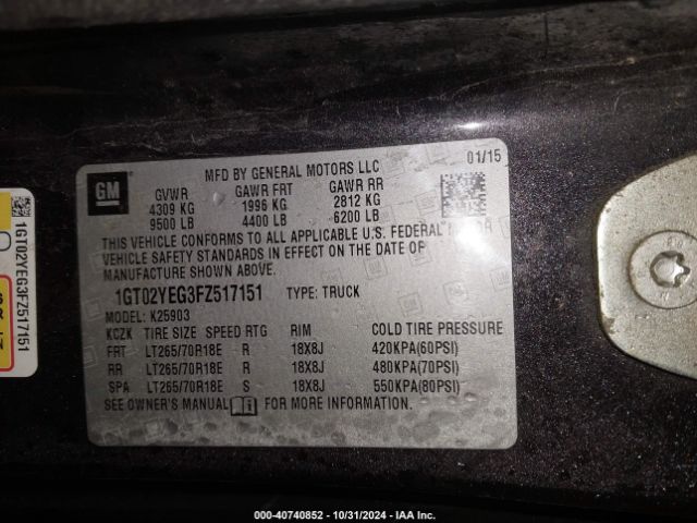 1GT02YEG3FZ517151 GMC Sierra 2500hd Sle