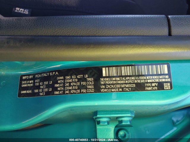 ZACNJCBB1MPM65029 Jeep Renegade Latitude Fwd