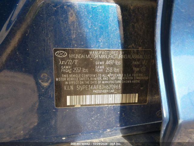 5NPE34AF8JH620963 Hyundai Sonata Sport