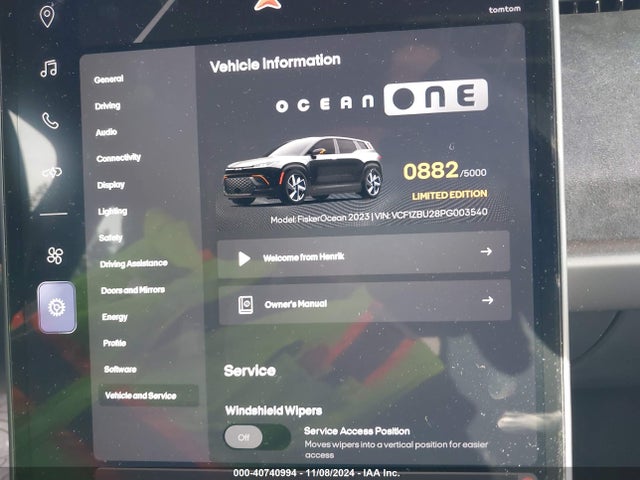 Fisker Ocean One 2023 VCF1ZBU28PG003540 Image 18