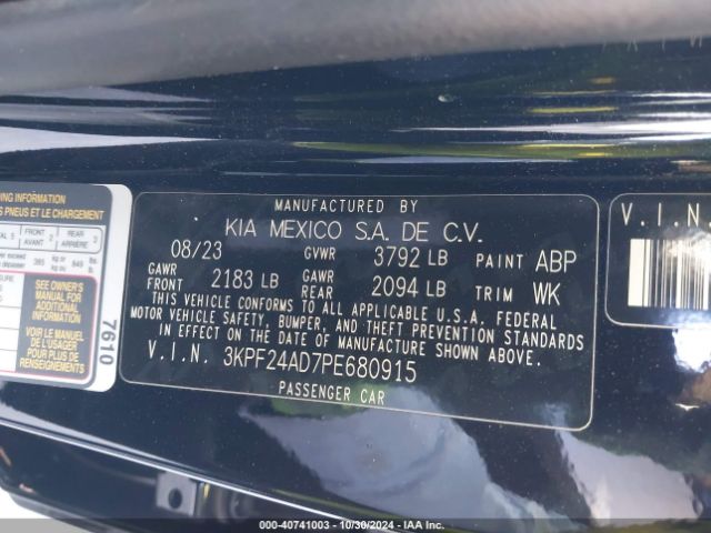 3KPF24AD7PE680915 KIA Forte Lxs