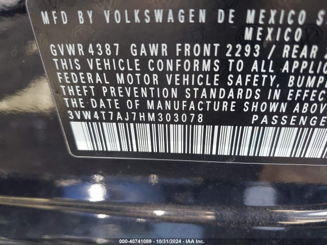3VW4T7AJ7HM303078 Volkswagen JETTA GLI