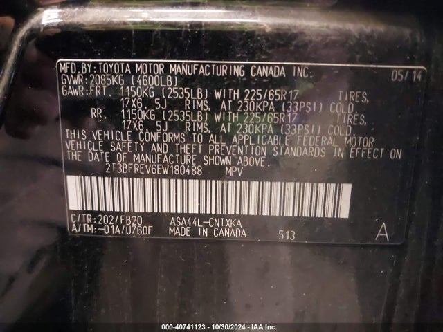 Toyota RAV4 LE 2014 2T3BFREV6EW180488 Image 9