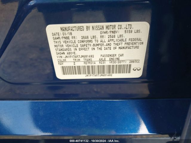 JN1FV7AR7JM481492 Infiniti Q50 3.0t Red Sport 400