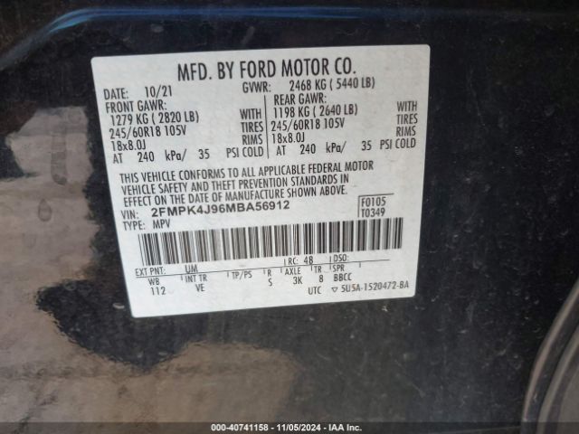 2021 FORD EDGE 2FMPK4J96MBA56912 Photo 8