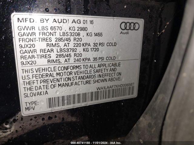 WA1LAAF7XHD006567 Audi Q7 3.0t Premium