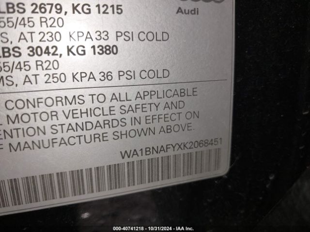 WA1BNAFYXK2068451 Audi Q5 45 Premium