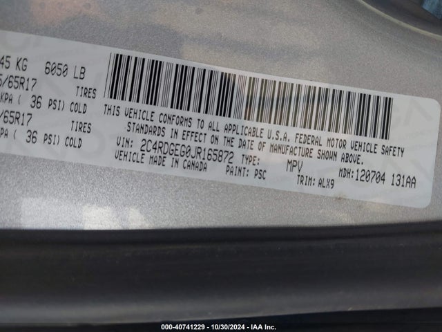 Dodge Grand Caravan Gt 2018 2C4RDGEG0JR165872 Image 9