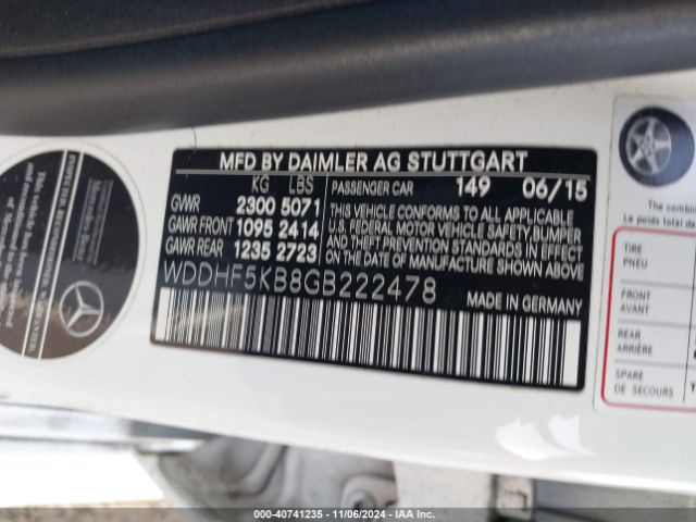 WDDHF5KB8GB222478 Mercedes-Benz E 350