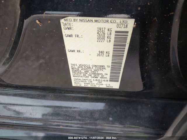 Nissan Altima 2.5 Sr 2018 1N4AL3AP5JC180168 Image 9