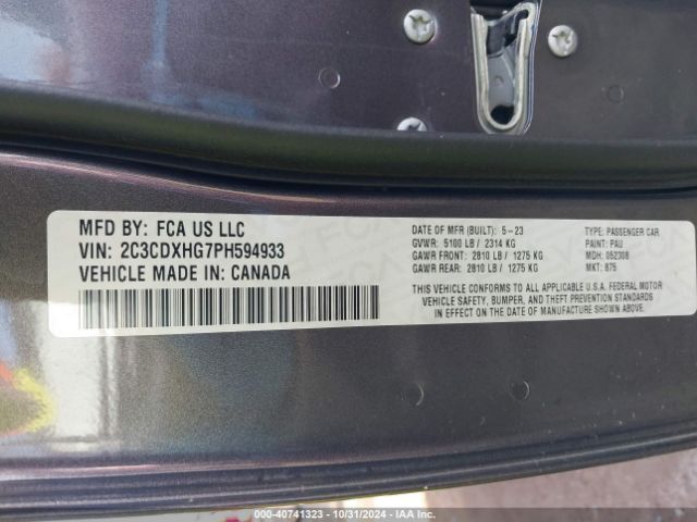 2C3CDXHG7PH594933 Dodge CHARGER GT