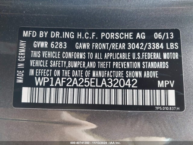 2014 PORSCHE CAYENNE WP1AF2A25ELA32042 Photo 8