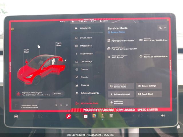 7SAYGDEFXNF489389 Tesla Model Y Performance Dual Motor All-wheel Drive