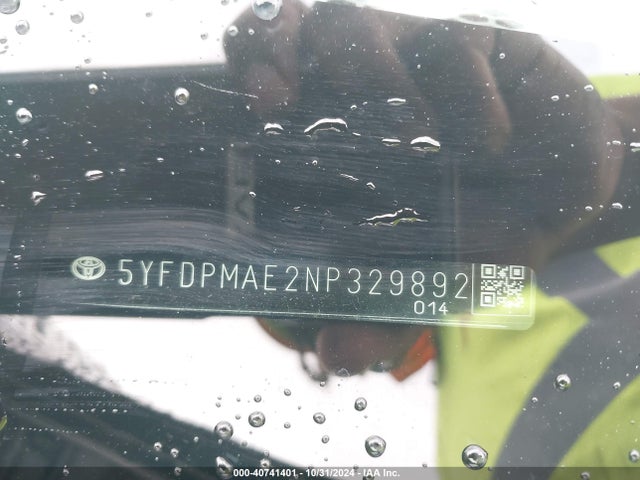 5YFDPMAE2NP329892 Toyota COROLLA L