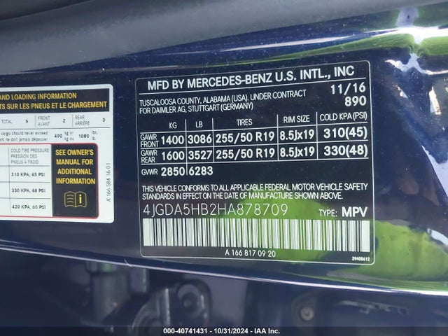 4JGDA5HB2HA878709 Mercedes-Benz Gle 350 4matic