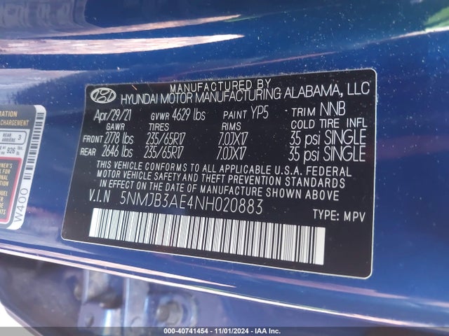 Hyundai TUCSON SEL 2022 5NMJB3AE4NH020883 Image 9