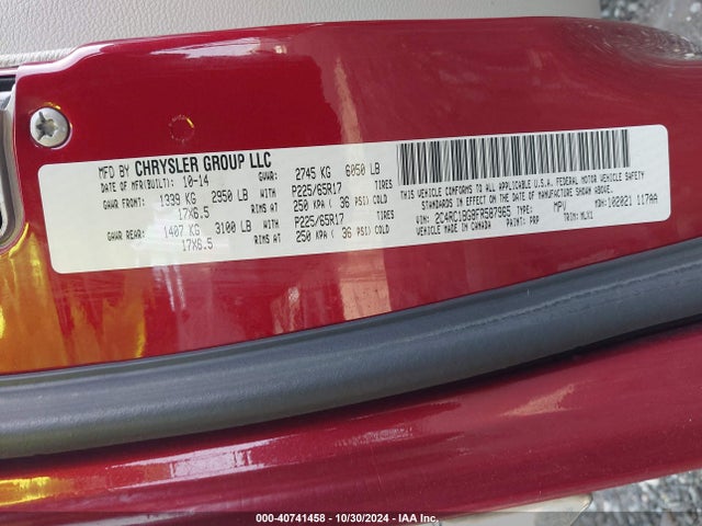 2C4RC1BG8FR587965 Chrysler Town & Country Touring