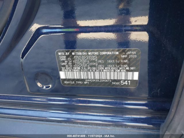 JA4AD3A30LZ040673 Mitsubishi Outlander Le 2.4/se 2.4/sel 2.4/sp 2.4