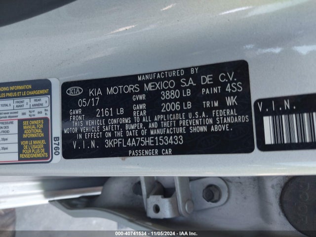 KIA FORTE LX 2017 3KPFL4A75HE153433 Image 9