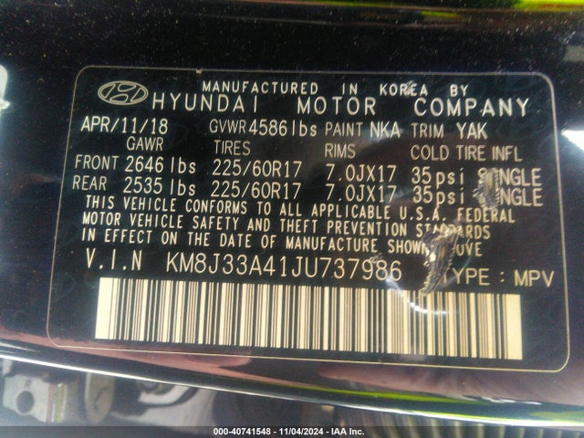 Hyundai Tucson Sel Plus 2018 KM8J33A41JU737986 Image 9