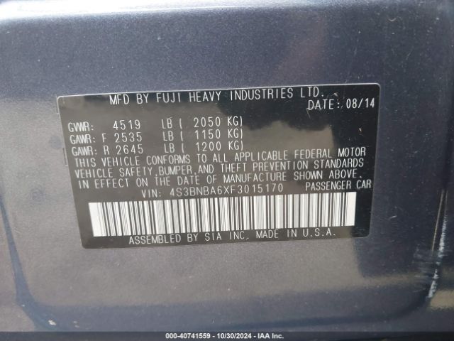 4S3BNBA6XF3015170 Subaru Legacy 2.5i