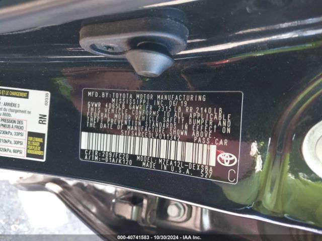 5YFS4RCE0LP011342 Toyota COROLLA SE