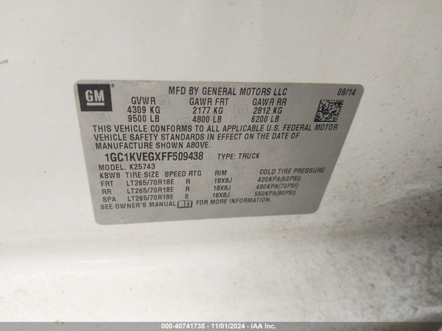 Chevrolet Silverado 2500hd Lt 2015 1GC1KVEGXFF509438 Image 9