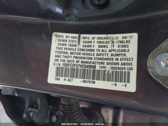 19XFC2F57HE049098 Honda Civic Lx