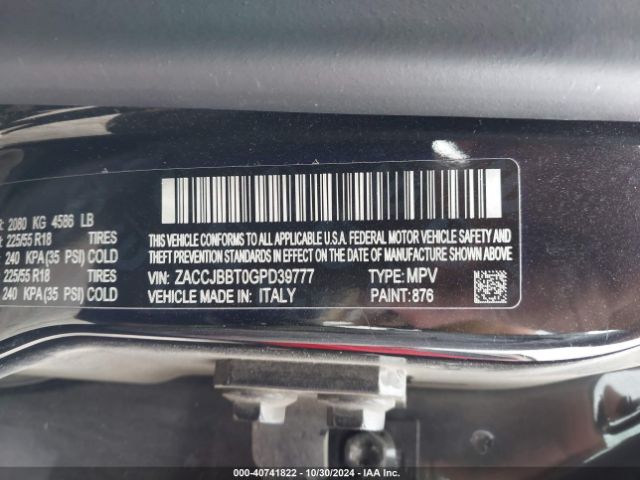 ZACCJBBT0GPD39777 Jeep Renegade Justice