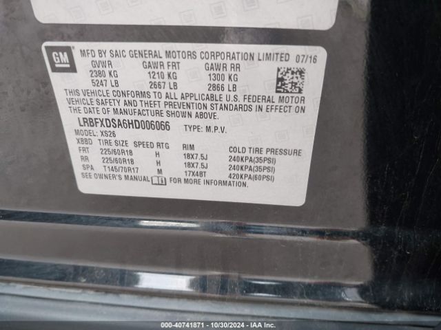 LRBFXDSA6HD006066 Buick Envision Essence
