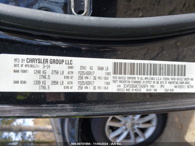 Dodge Journey Sxt 2014 3C4PDDBG0ET242074 Image 9